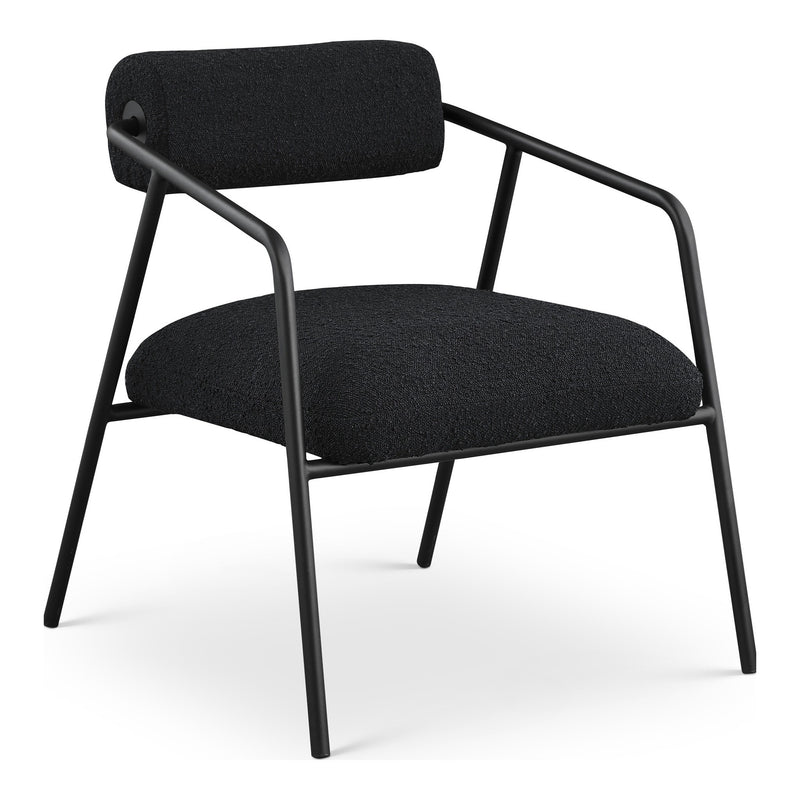 Carly Boucle Fabric Upholstered Accent Chair in Black