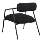 Carly Boucle Fabric Upholstered Accent Chair in Black