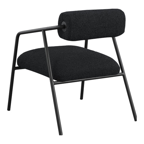 Carly Boucle Fabric Upholstered Accent Chair in Black