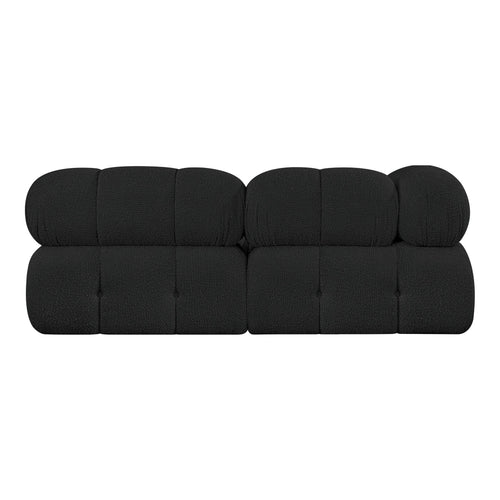 Ames 68" Boucle Fabric Upholstered 2pc. Modular Loveseat in Black