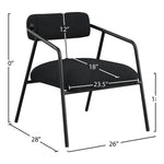 Carly Boucle Fabric Upholstered Accent Chair in Black