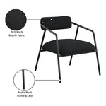 Carly Boucle Fabric Upholstered Accent Chair in Black