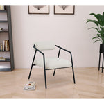 Carly Boucle Fabric Upholstered Accent Chair in Cream