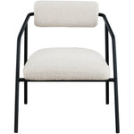 Carly Boucle Fabric Upholstered Accent Chair in Cream