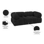 Ames 68" Boucle Fabric Upholstered 2pc. Modular Loveseat in Black