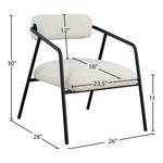 Carly Boucle Fabric Upholstered Accent Chair in Cream