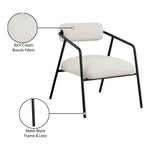 Carly Boucle Fabric Upholstered Accent Chair in Cream