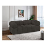Ames 68" Boucle Fabric Upholstered 2pc. Modular Loveseat in Brown