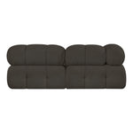 Ames 68" Boucle Fabric Upholstered 2pc. Modular Loveseat in Brown