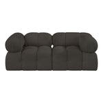 Ames 68" Boucle Fabric Upholstered 2pc. Modular Loveseat in Brown