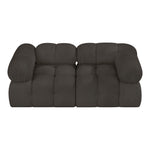 Ames 68" Boucle Fabric Upholstered 2pc. Modular Loveseat in Brown