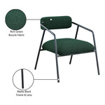 Carly Boucle Fabric Upholstered Accent Chair in Green