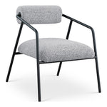 Carly Boucle Fabric Upholstered Accent Chair in Grey