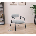 Carly Boucle Fabric Upholstered Accent Chair in Grey