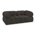 Ames 68" Boucle Fabric Upholstered 2pc. Modular Loveseat in Brown