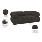 Ames 68" Boucle Fabric Upholstered 2pc. Modular Loveseat in Brown