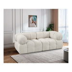 Ames 68" Boucle Fabric Upholstered 2pc. Modular Loveseat in Cream
