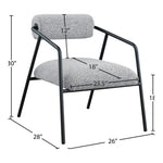 Carly Boucle Fabric Upholstered Accent Chair in Grey