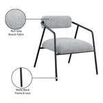 Carly Boucle Fabric Upholstered Accent Chair in Grey