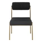 Carly Boucle Fabric And Vegan Leather Upholstered Dining Chair in Black