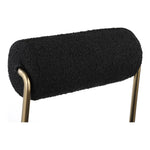 Carly Boucle Fabric And Vegan Leather Upholstered Dining Chair in Black