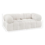 Ames 68" Boucle Fabric Upholstered 2pc. Modular Loveseat in Cream