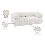 Ames 68" Boucle Fabric Upholstered 2pc. Modular Loveseat in Cream