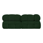 Ames 68" Boucle Fabric Upholstered 2pc. Modular Loveseat in Green
