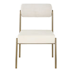 Carly Boucle Fabric And Vegan Leather Upholstered Dining Chair in Cream