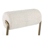 Carly Boucle Fabric And Vegan Leather Upholstered Dining Chair in Cream