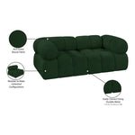 Ames 68" Boucle Fabric Upholstered 2pc. Modular Loveseat in Green