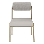Carly Boucle Fabric And Vegan Leather Upholstered Dining Chair in Taupe