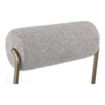 Carly Boucle Fabric And Vegan Leather Upholstered Dining Chair in Taupe
