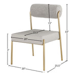 Carly Boucle Fabric And Vegan Leather Upholstered Dining Chair in Taupe
