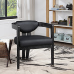Carlyle Vegan Leather Upholstered Dining Chair in Black