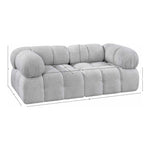 Ames 68" Boucle Fabric Upholstered 2pc. Modular Loveseat in Grey
