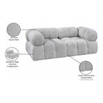 Ames 68" Boucle Fabric Upholstered 2pc. Modular Loveseat in Grey