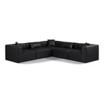 Cube 108" Vegan Leather Upholstered 5pc. Modular Sectional in Black