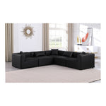 Cube 108" Vegan Leather Upholstered 5pc. Modular Sectional in Black