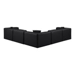 Cube 108" Vegan Leather Upholstered 5pc. Modular Sectional in Black