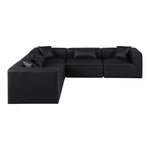 Cube 108" Vegan Leather Upholstered 5pc. Modular Sectional in Black