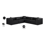 Cube 108" Vegan Leather Upholstered 5pc. Modular Sectional in Black