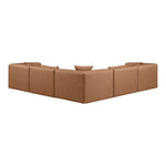 Cube 108" Vegan Leather Upholstered 5pc. Modular Sectional in Brown