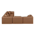 Cube 108" Vegan Leather Upholstered 5pc. Modular Sectional in Brown