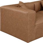 Cube 108" Vegan Leather Upholstered 5pc. Modular Sectional in Brown