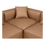 Cube 108" Vegan Leather Upholstered 5pc. Modular Sectional in Brown