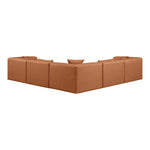 Cube 108" Vegan Leather Upholstered 5pc. Modular Sectional in Cognac
