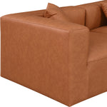 Cube 108" Vegan Leather Upholstered 5pc. Modular Sectional in Cognac