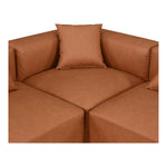 Cube 108" Vegan Leather Upholstered 5pc. Modular Sectional in Cognac