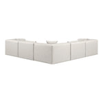Cube 108" Vegan Leather Upholstered 5pc. Modular Sectional in Cream